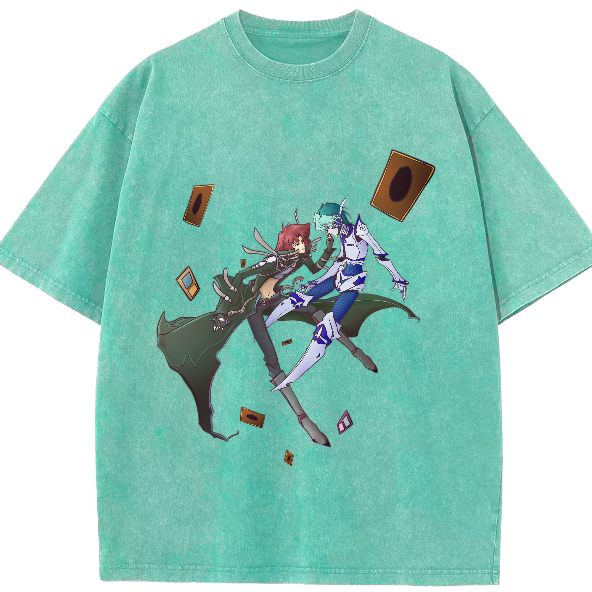 （画像用） 遊☆戯☆王 Yu-Gi-Oh! 綿100% ヴィンテージ風 半袖Tシャツ（フロントプリント）